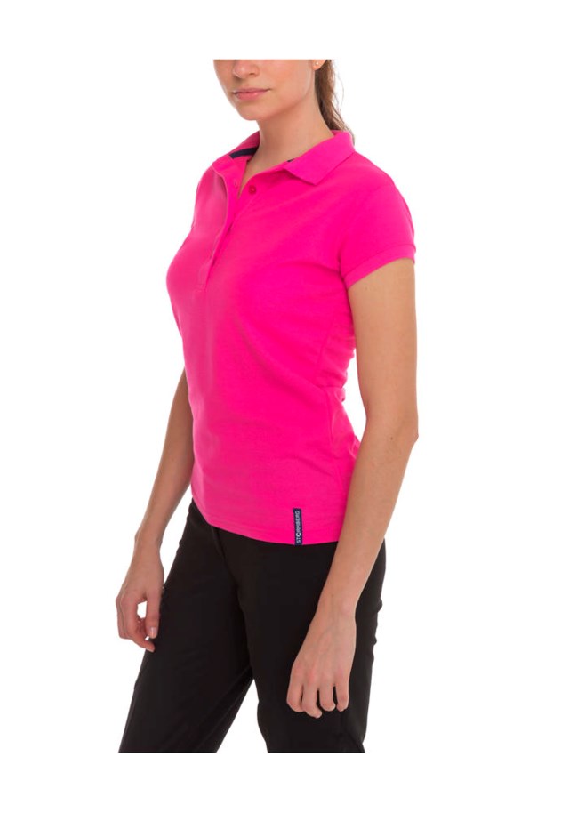 Knuten piqueskjorte dame Pink Glo - 1