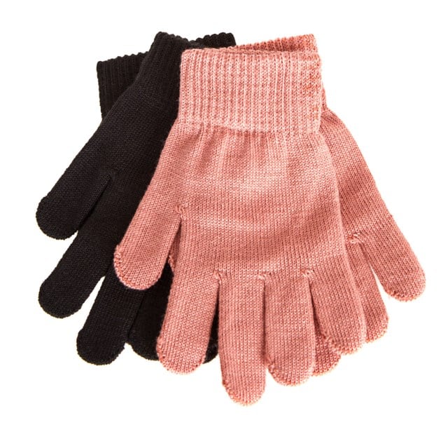 Klippen ullhansker 2-pack Black|Pink Barn - 1