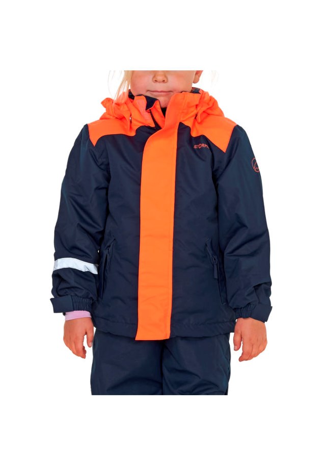 Oppas vattert jakke barn 1-7 Fiery Coral/ Dress Blues - 1