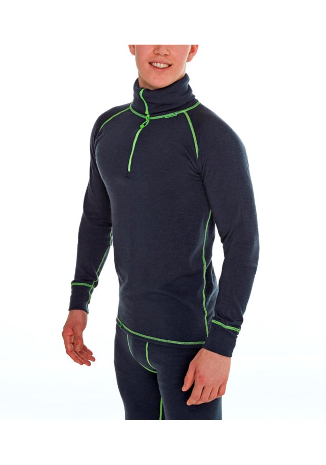 Utne ullfrotté polo zip Grey Herre - 1