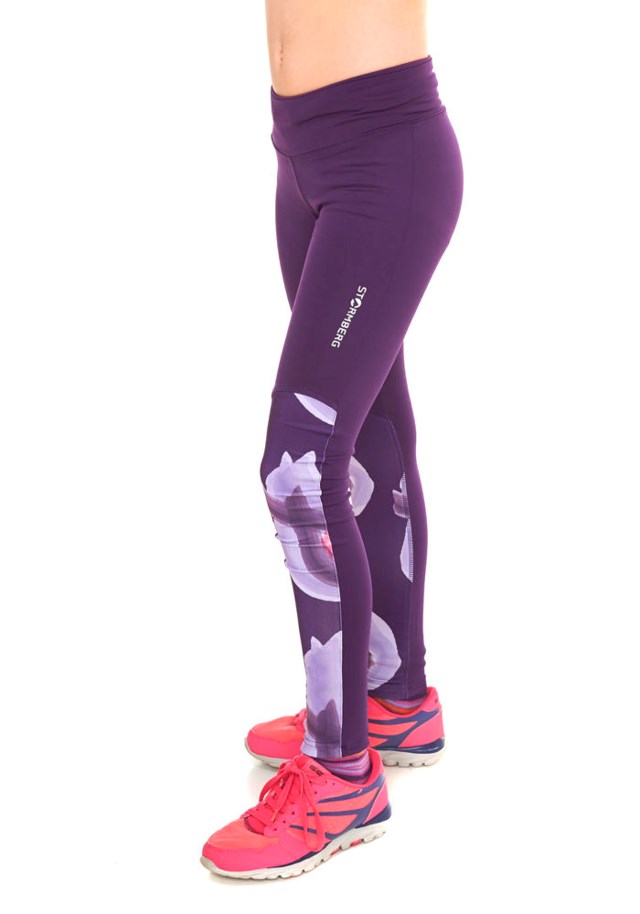 Studio blomst mix tights barn 8-14 Purple Barn - 1