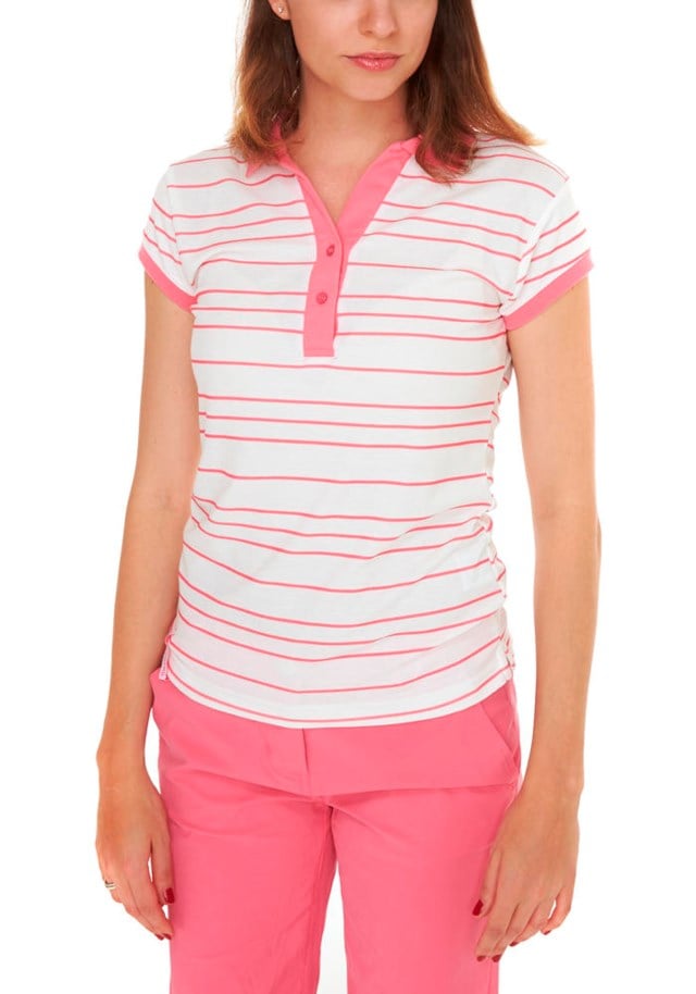 Ona resirk piqueskjorte White|Pink Dame - 1