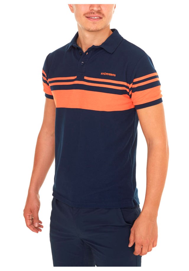 Losvik piqueskjorte Dress Blues/ Golden Poppy - 1