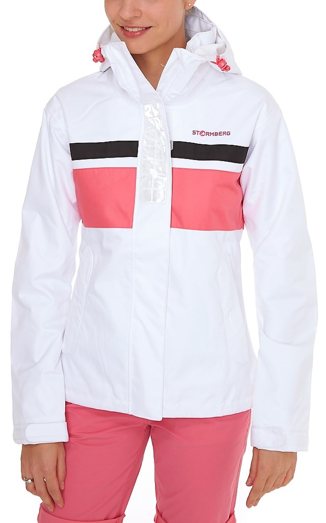 Lysekil skalljakke Bright White/Peach Nectar - 1