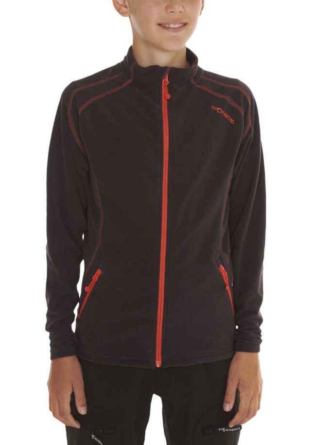 Vigør resirkulert fleecejakke barn 8-14 Black Barn - 1