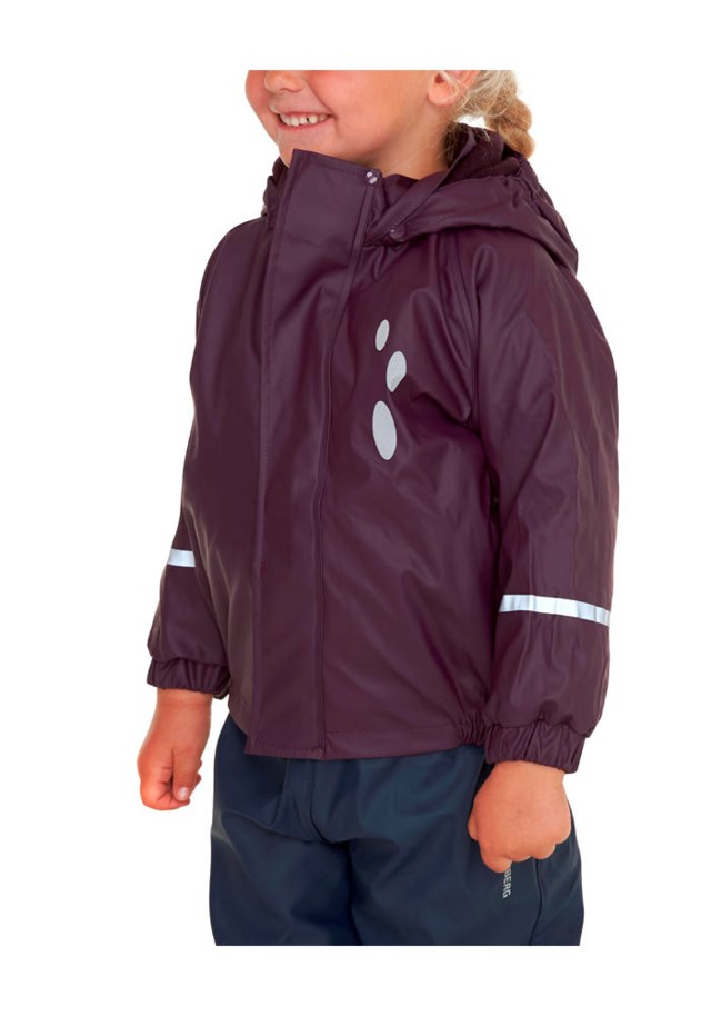 Sprell fôret regnjakke barn 1-7 Purple Barn - 1