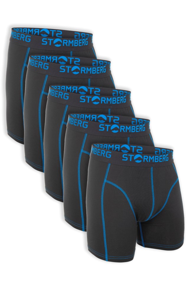 Mildenes lang boxer 5-pack Black|Blue Herre - 1