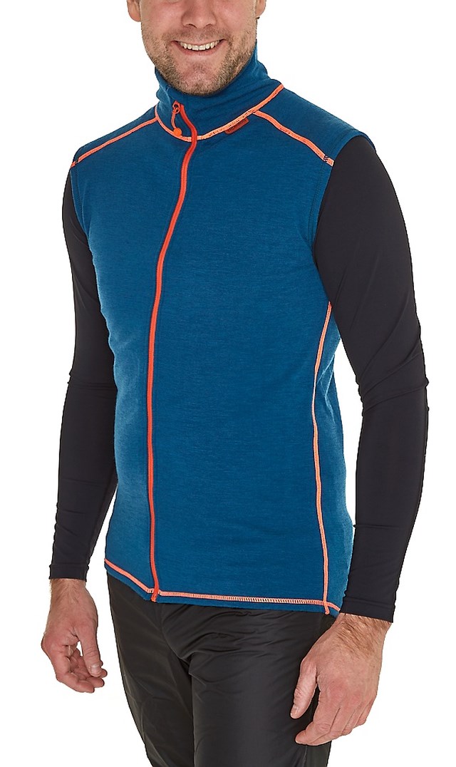 Utne ullfrotté vest Dress Blues/ Flame - 1