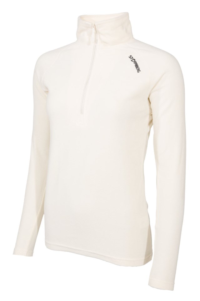 Fløyen Half Zip fleecegenser White Dame - 1