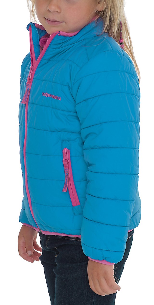 Strimhei vattert jakke barn 1-7 Blue jewel - 1