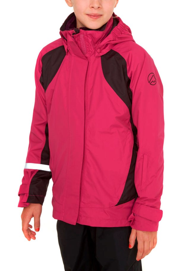 Veiviser allværsjakke barn 8-14 Very Berry Pink/Shale - 1