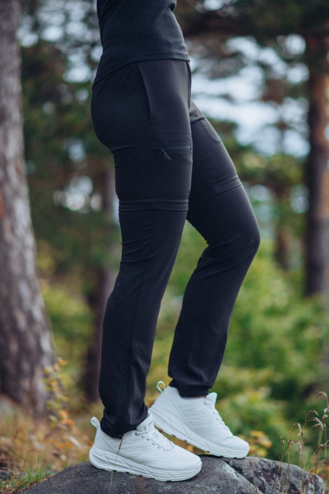 Finefjell resirkulert zip-off turbukse Black Dame - 1