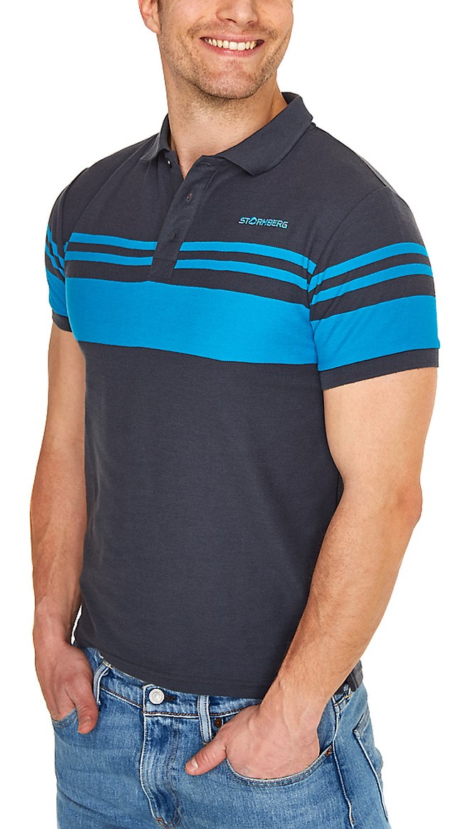 Losvik piqueskjorte Grey|Blue Herre - 1