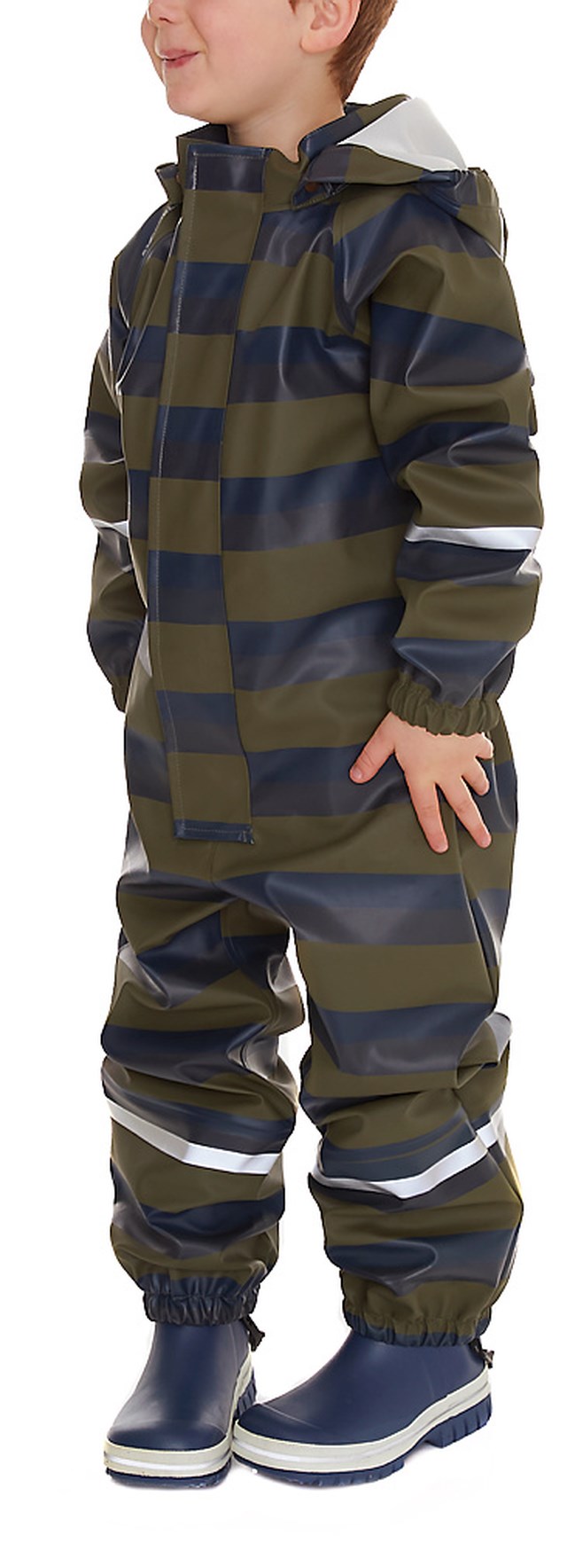 Vestland stripet regndress barn 1-5 Ivy Green - 1