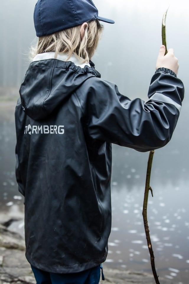 Regndag regnjakke barn 8-14 Black Barn - 1