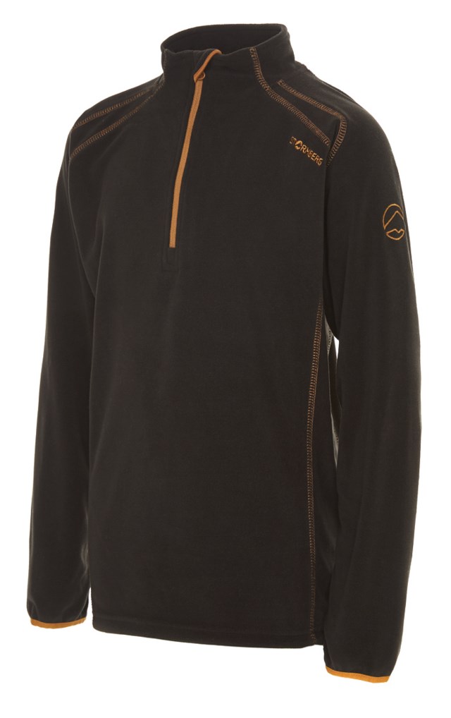 Vigør resirkulert fleecegenser barn 8-14 Jet Black/ Bistre - 1