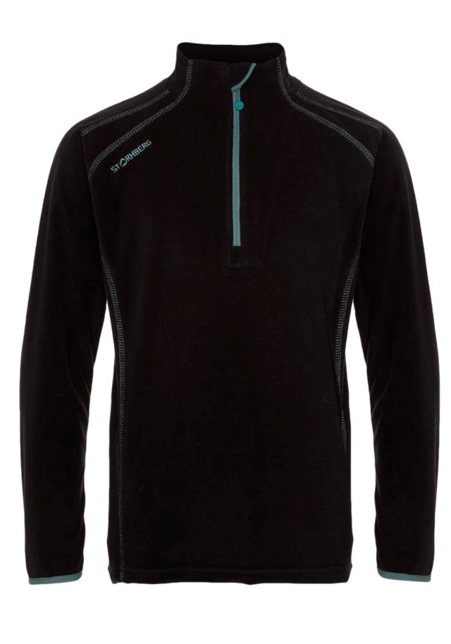 Vigør resirkulert fleecegenser barn 8-14 Jet Black / Oil Blue - 1