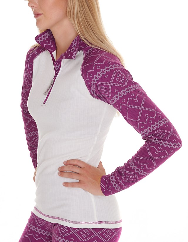 Halsa zip pologenser dame Bright White/ Light Grape - 1