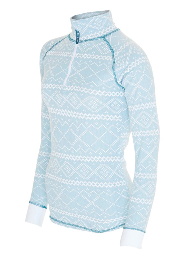 Halsa høyhalset genser White|Blue Dame - 1