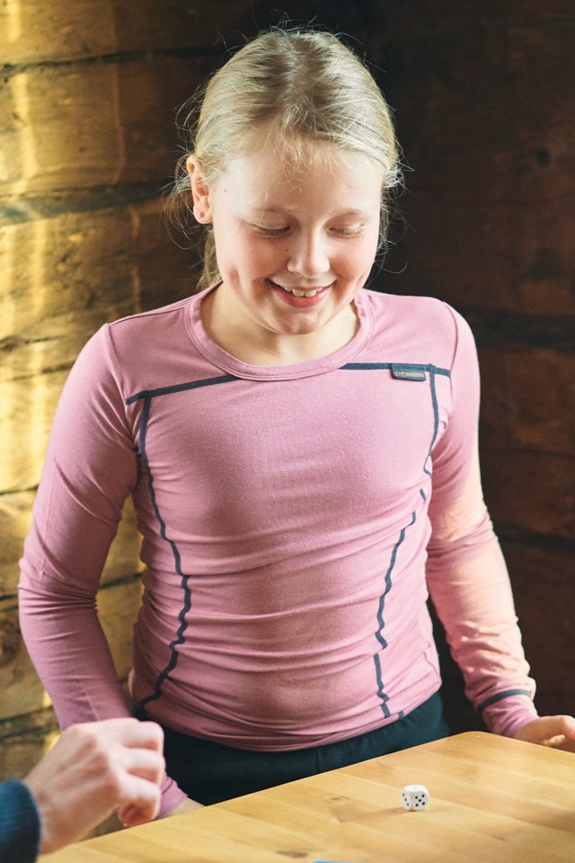 Rondebu bambus trøye barn 8-14 Pink Barn - 1