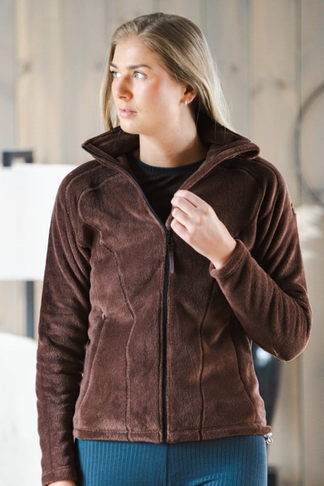Hyggestien fleecejakke Brown Dame - 1