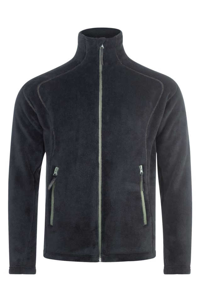 Hyggestien fleecejakke barn 8-14 Jet Black / Forest Night - 1