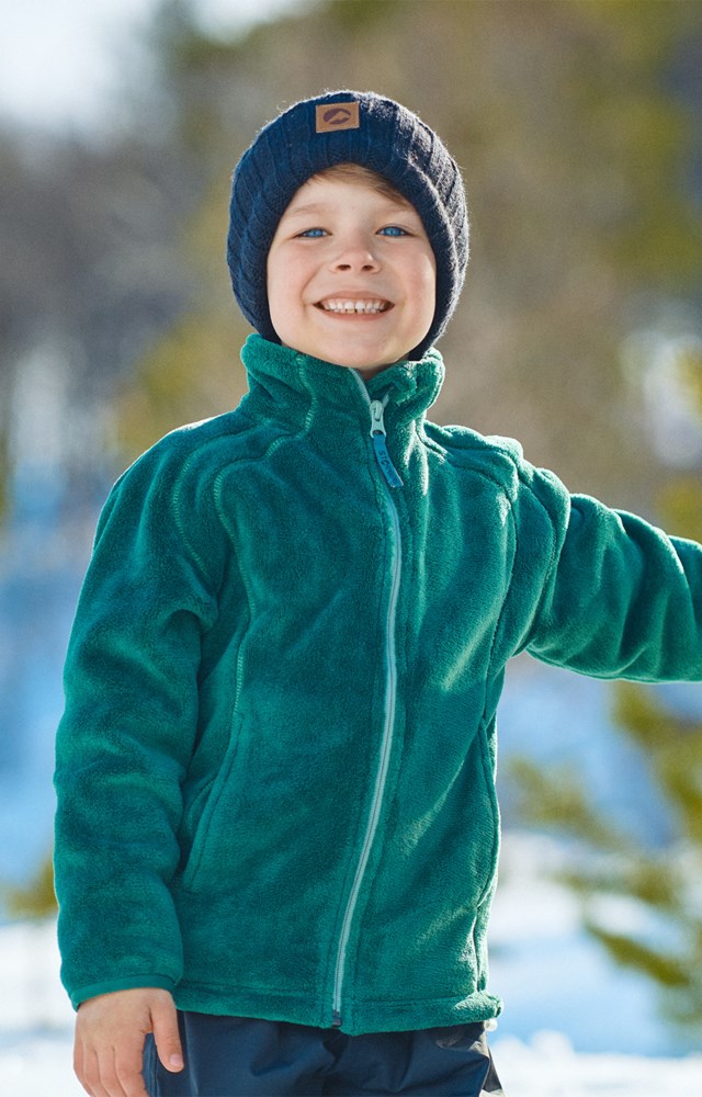 Hyggestien fleecejakke barn 1-7 Lily Pad/ Trekking Green - 1