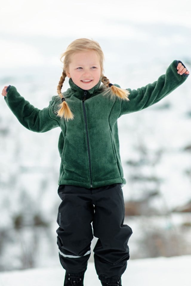 Hyggestien fleecejakke barn 1-7 Green Barn - 1