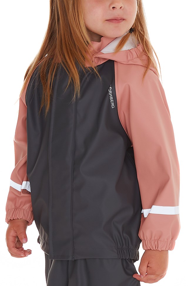 Regnpytt regnjakke barn 1-7 Rose Dawn/ Ebony Grey - 1