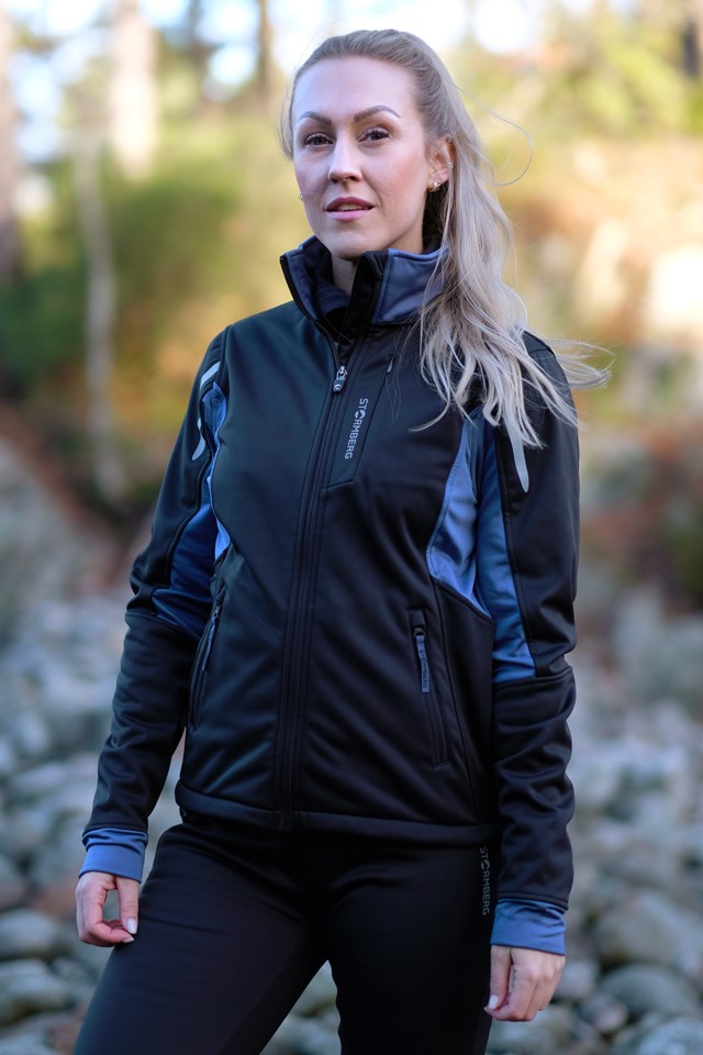 Mylla softshelljakke Bijou Blue / Jet Black - 1