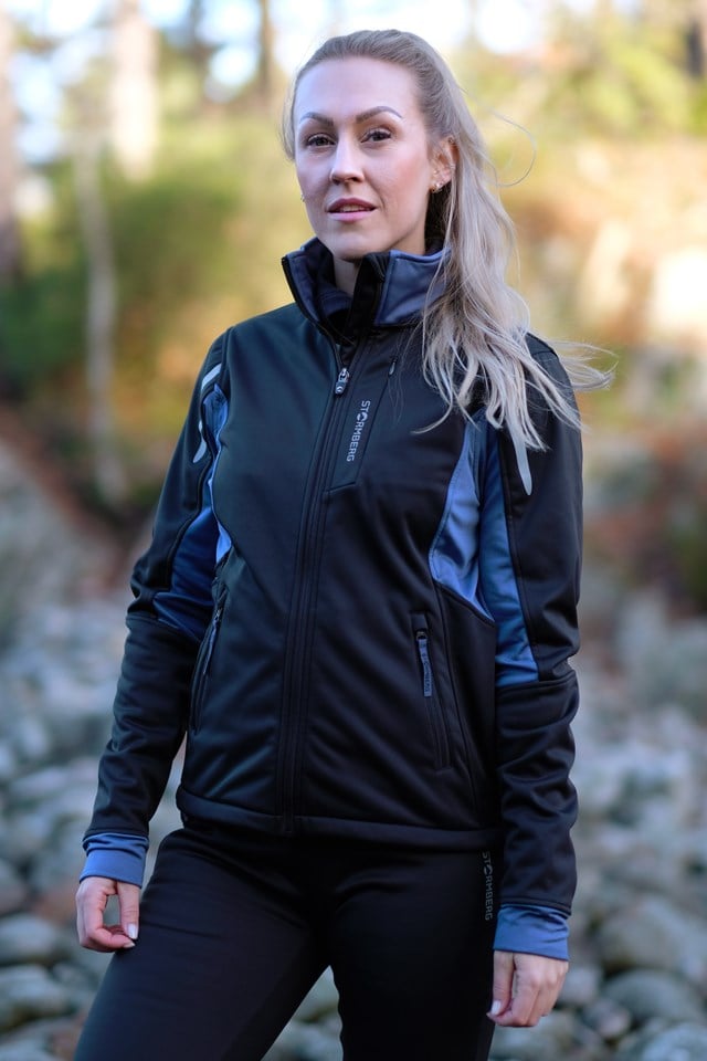 Mylla softshelljakke Black|Blue Dame - 1