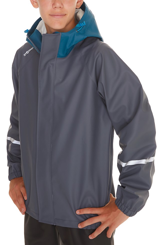 Vestland regnjakke barn 8-14 Blue Coral/ Ebony Grey - 1