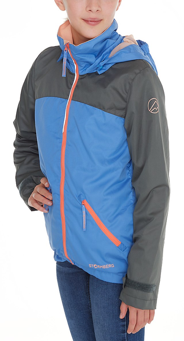 Helgeland vindjakke Provence/ Castor Grey - 1
