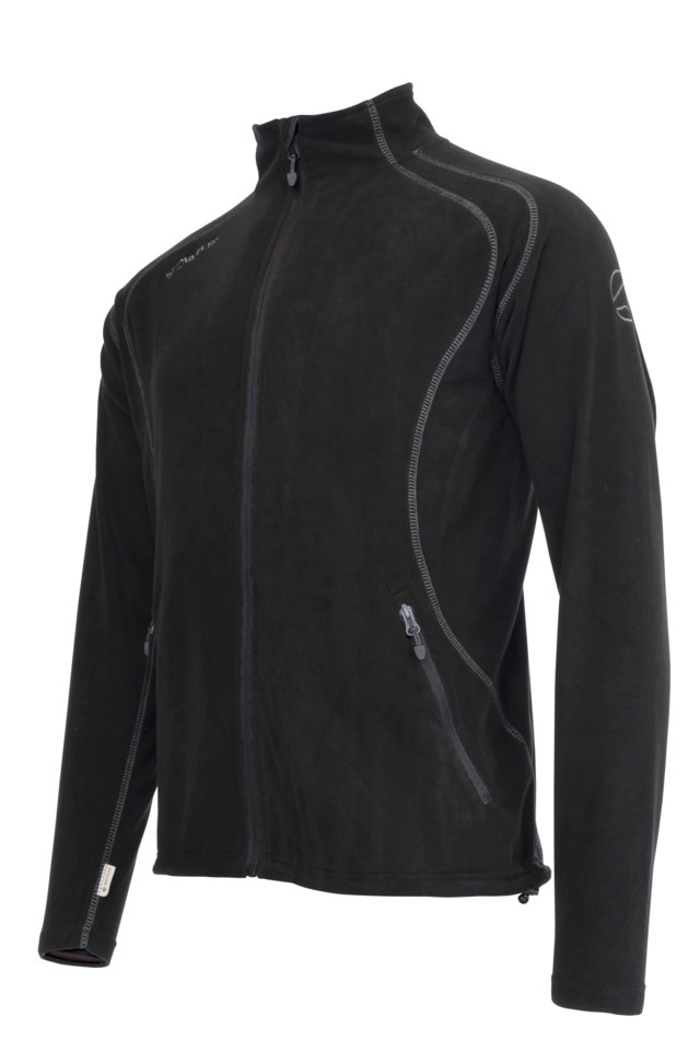 Vigør resirkulert fleecejakke Jet Black / Castlerock - 1