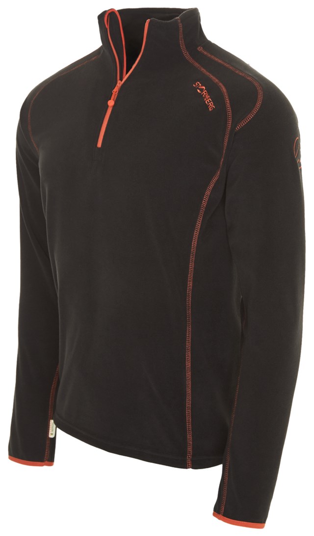 Vigør resirkulert fleecegenser Jet Black/ Burnt Ochre - 1