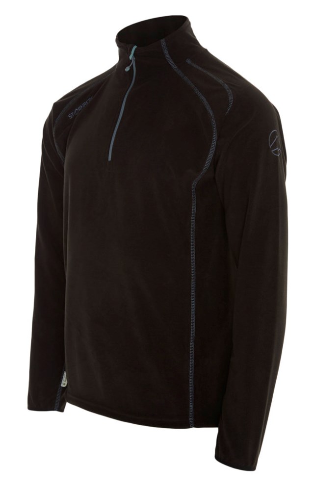 Vigør resirkulert fleecegenser Jet Black/Goblin Blue - 1