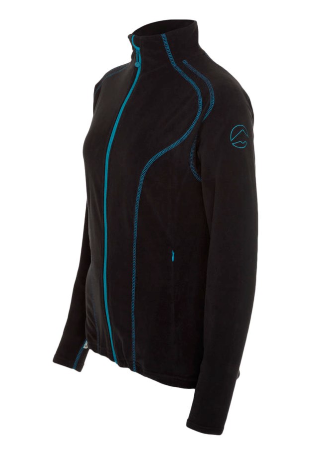 Vigør resirkulert fleecejakke Jet Black/ Storm Blue - 1