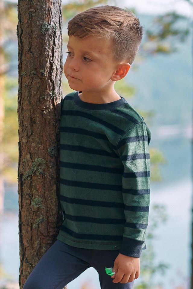 Virvle fleecegenser barn 1-7 Black|Green Barn - 1