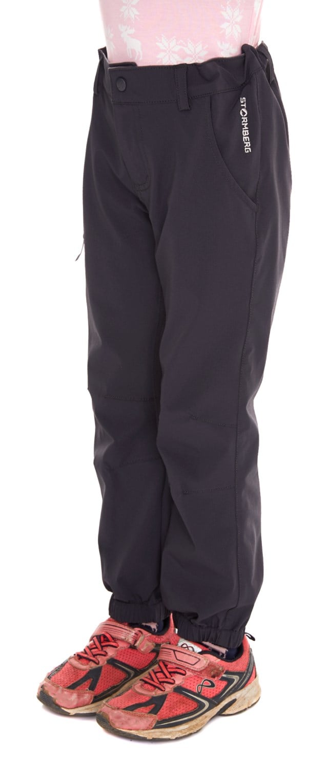 Lia stretchbukse barn 1-7 Ebony Grey/Black - 1