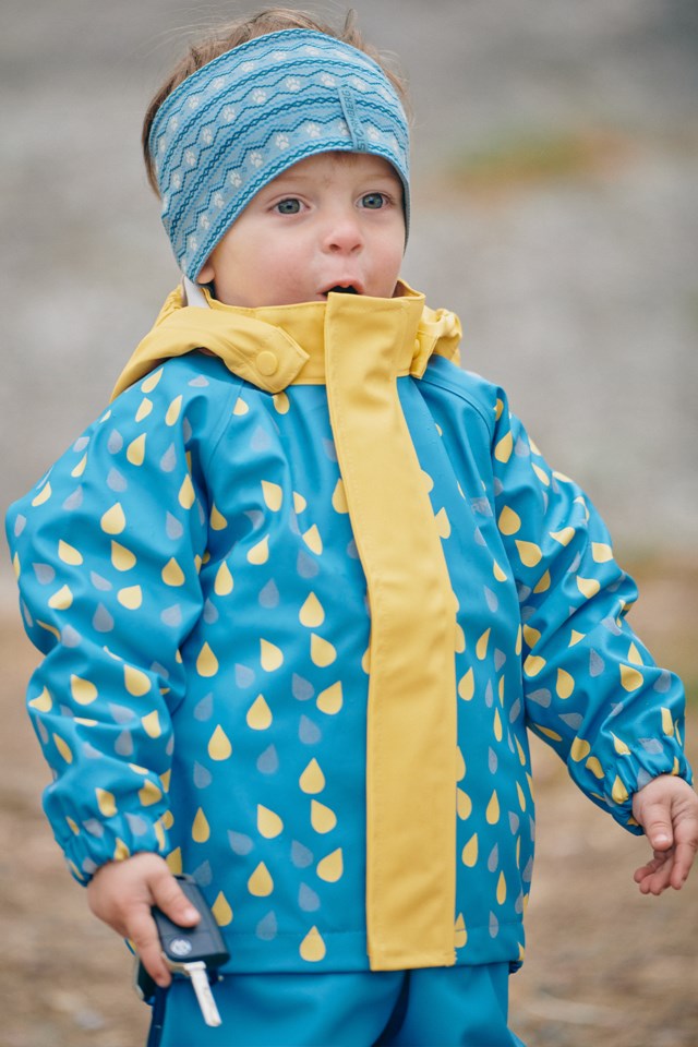 Stormflod regnjakke - testvinner barn 1-7 Grey|Blue|Yellow Barn - 1