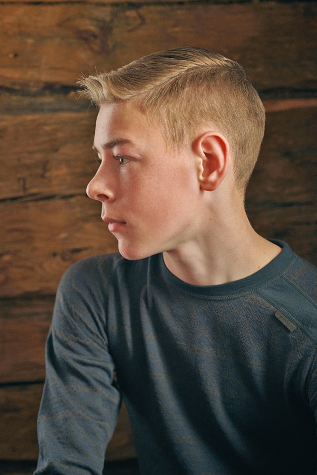 Rauland 2-lags ulltrøye barn 8-14 Black|Brown Barn - 1