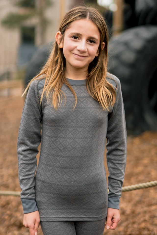 Rauland 2-lags ulltrøye barn 8-14 Grey Barn - 1