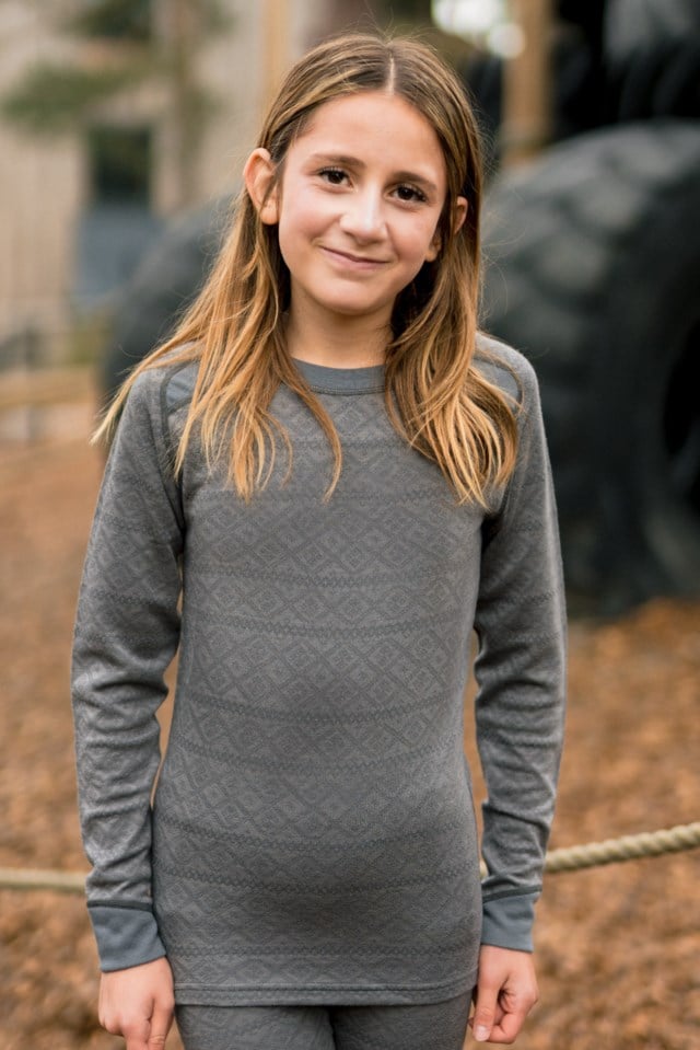 Rauland 2-lags ulltrøye barn 8-14 Grey Barn - 1