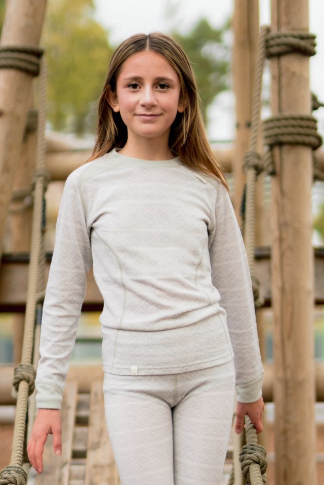 Rauland 2-lags ulltrøye barn 8-14 Grey Barn - 1