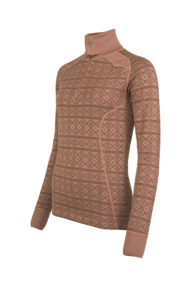 Rauland 2-lags Half Zip ulltrøye Brown Dame - 1