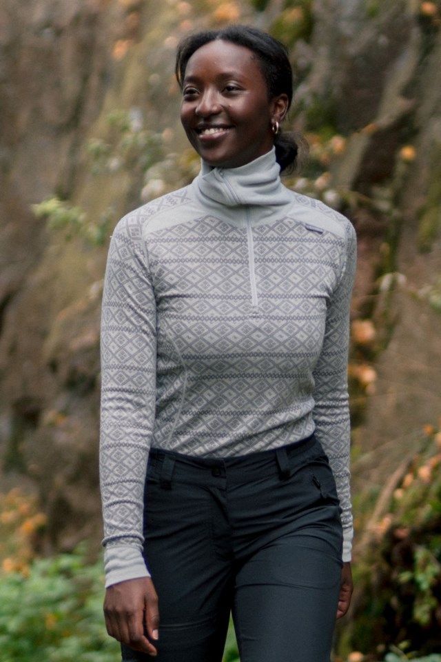 Rauland 2-lags Half Zip ulltrøye Grey Dame - 1