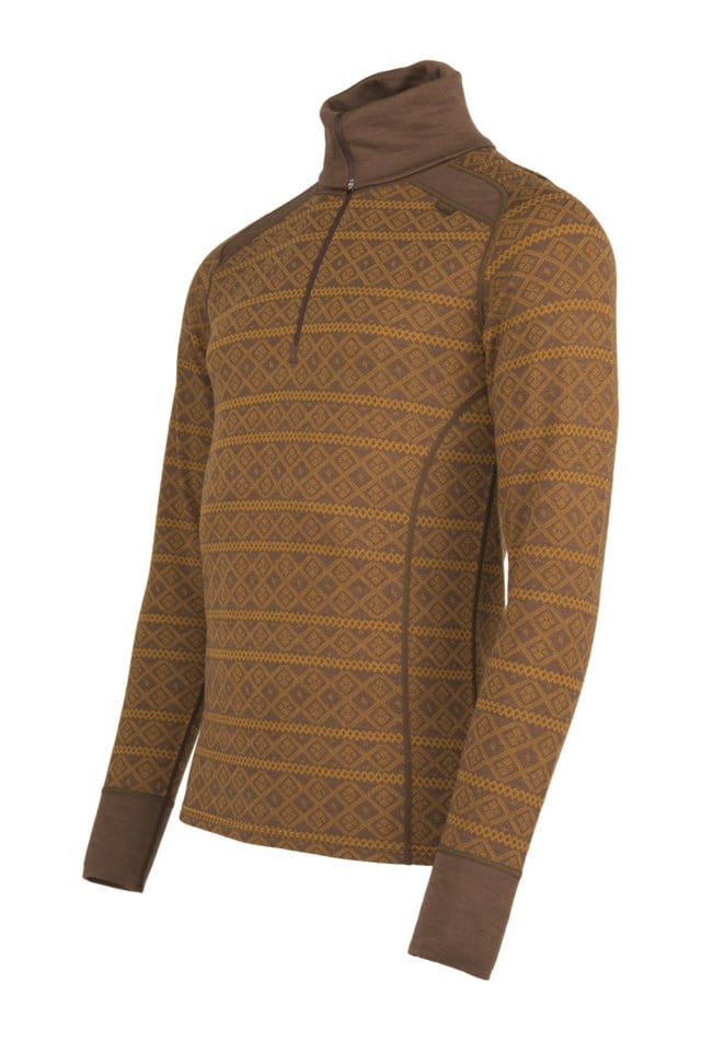 Rauland 2-lags Half Zip ulltrøye Brown Herre - 1