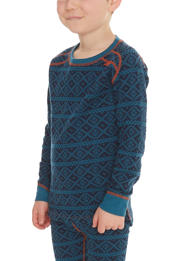 Rauland 2-lags ulltrøye barn 1-7 Blue Coral/ Dress Blues - 1