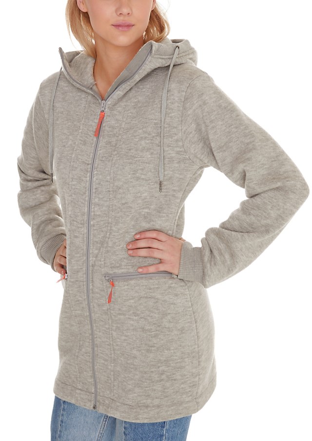 Visbretinden resirkulert fleeceparkas Light grey melange - 1