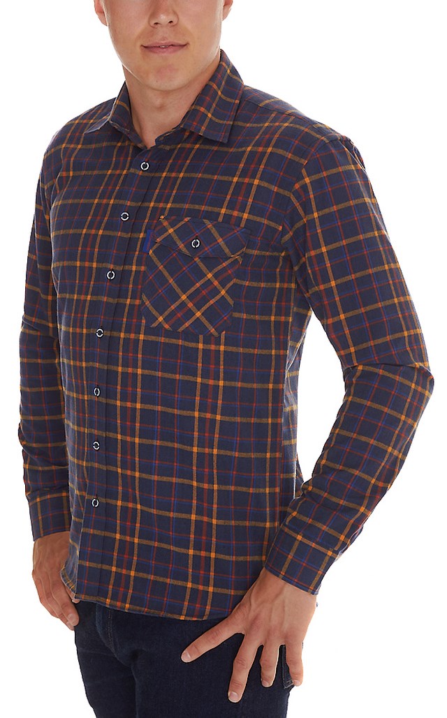Hyggefjellet flanellskjorte Dress Blues - 1